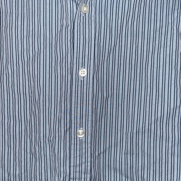 Austin Reed London Blue Pinstripe Button Down Shirt - Picture 3 of 7